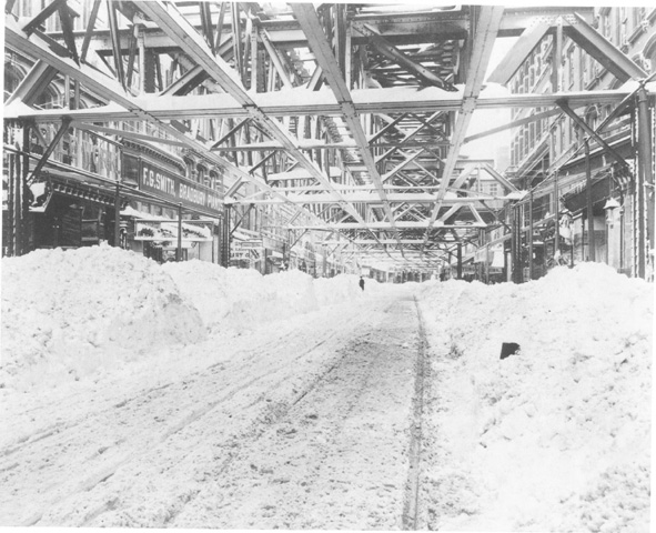 Blizzard of 1888 - Fulton Street toward ferry