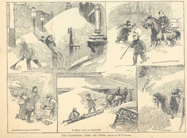 Blizzard of 1888 - Pencil Sketches after Storm