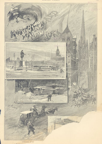 Blizzard of 1888 - Downtown Sketches